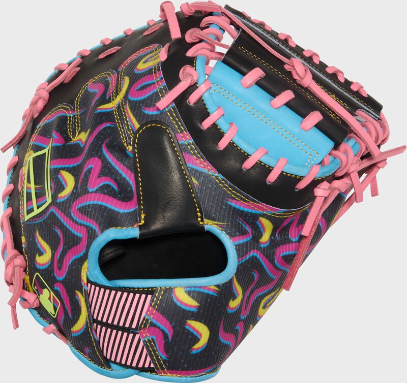 Rawlings Rev1X Series Catchers Mitt 34-Inch Baseball Glove - Right Hand Thrower - Columbia Blue/Black