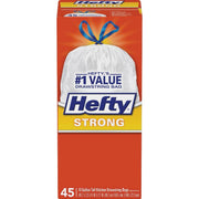 E84572 Hefty 13 Gal. Tall Kitchen White Trash Bag (45-Count)