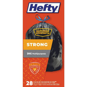 Hefty Strong 30 Gal. Large Black Trash Bag (28-Count)