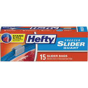 Hefty 1 Qt. Slider Freezer Bag Stand and Fill Expandable Bottom (15-Count)
