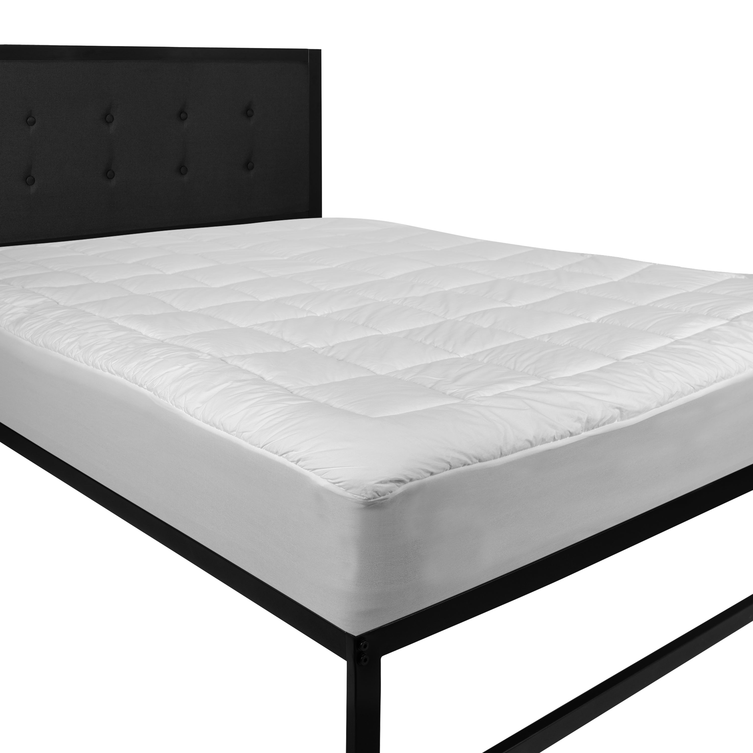 Capri Comfortable Sleep White Mattress Pad - Deep Pocket - King Size - Quilted Cotton Top - Hypoallergenic - Fits 8"-21" Mattresses