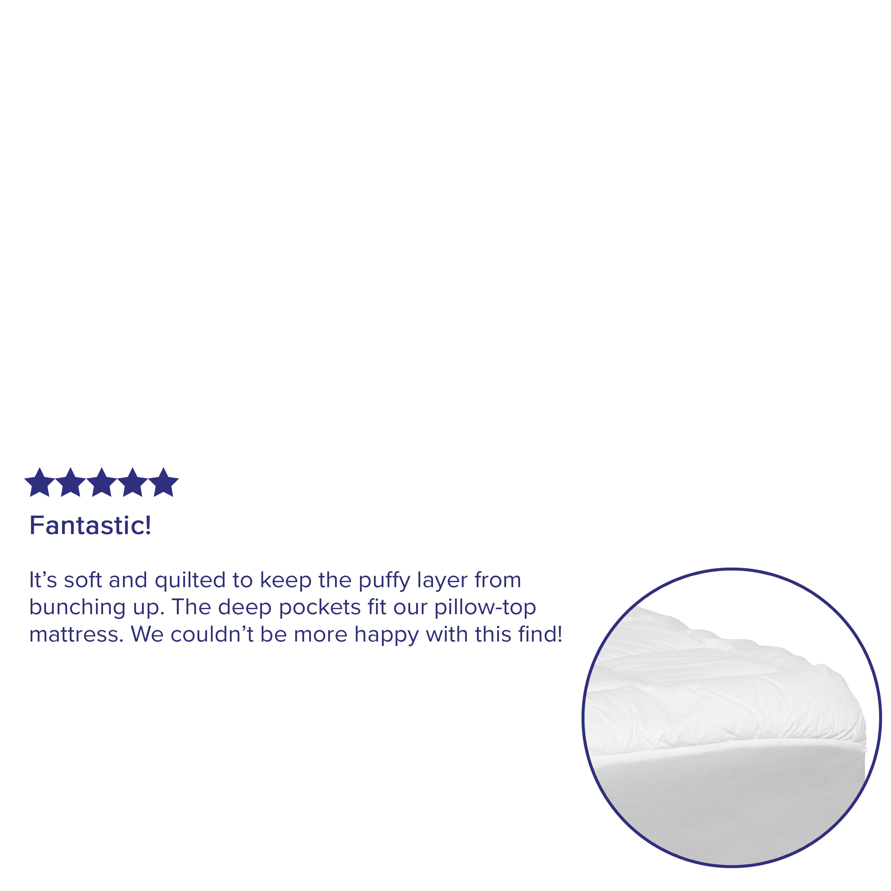 Capri Comfortable Sleep White Mattress Pad - Deep Pocket - King Size - Quilted Cotton Top - Hypoallergenic - Fits 8"-21" Mattresses