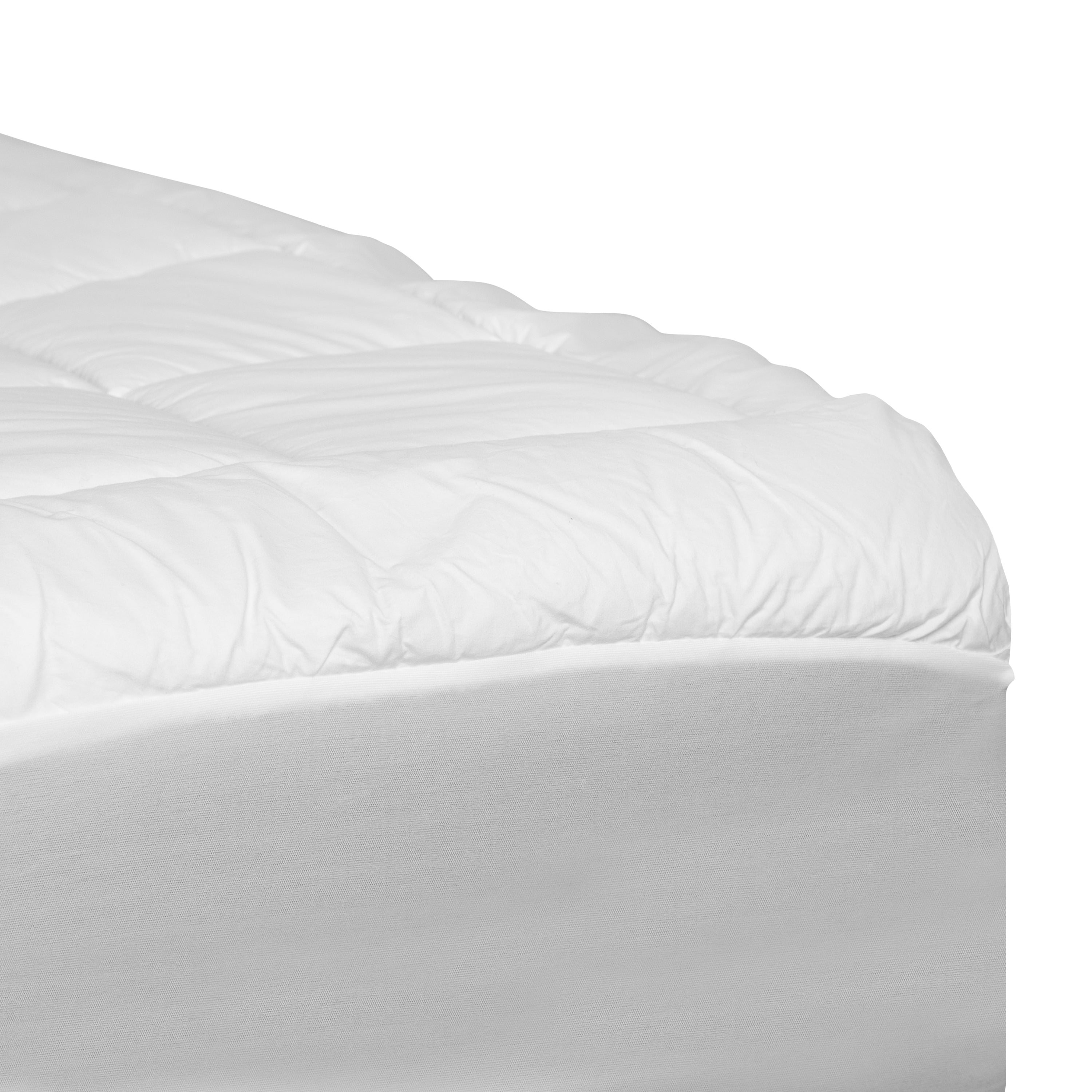 Capri Comfortable Sleep White Mattress Pad - Deep Pocket - King Size - Quilted Cotton Top - Hypoallergenic - Fits 8"-21" Mattresses