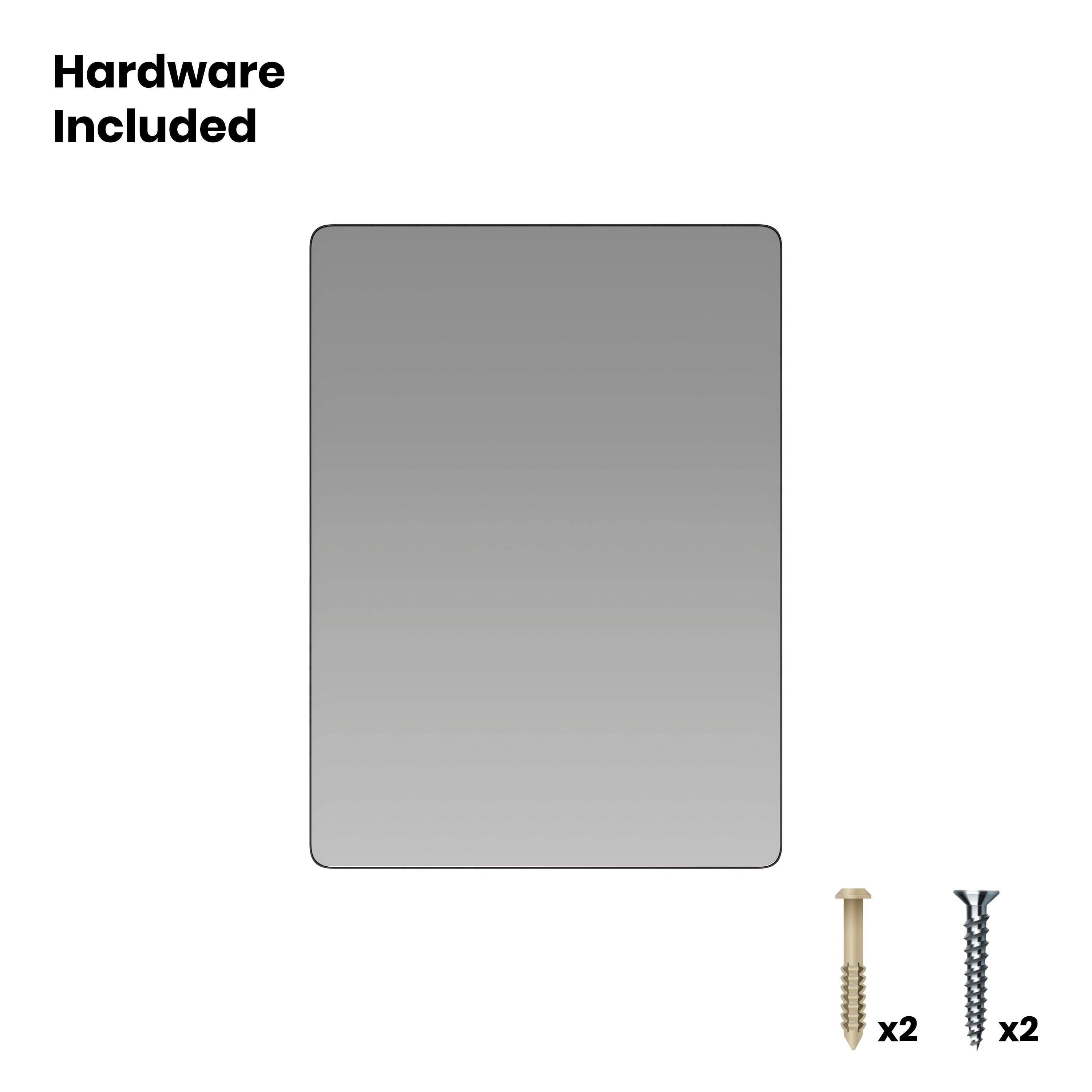 Susan 22" x 30" Decorative Wall Mirror - Rounded Corners, Bathroom & Living Room Glass Mirror Hangs Horizontal Or Vertical, Black