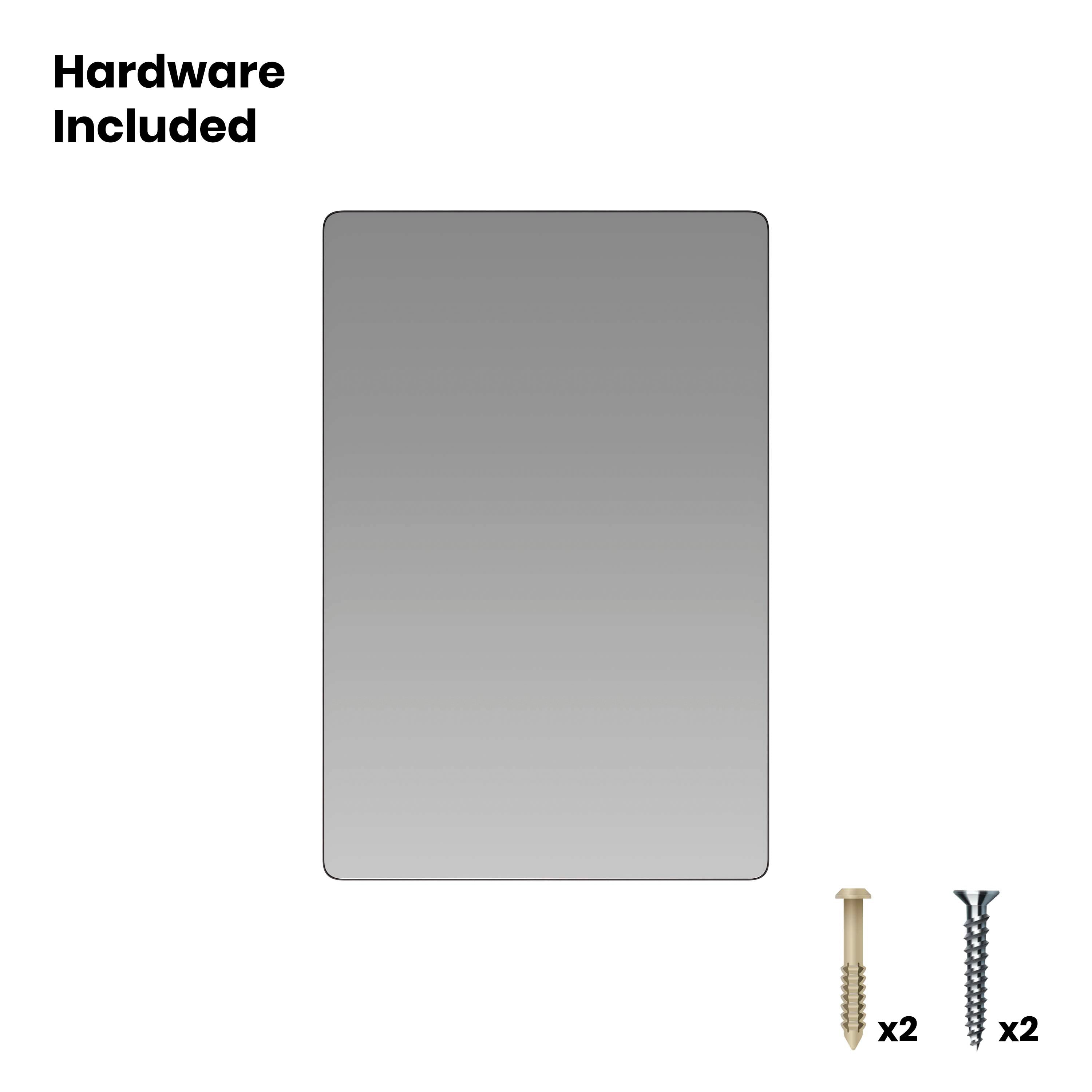 Susan 24" x 36" Decorative Wall Mirror - Rounded Corners, Bathroom & Living Room Glass Mirror Hangs Horizontal Or Vertical, Black