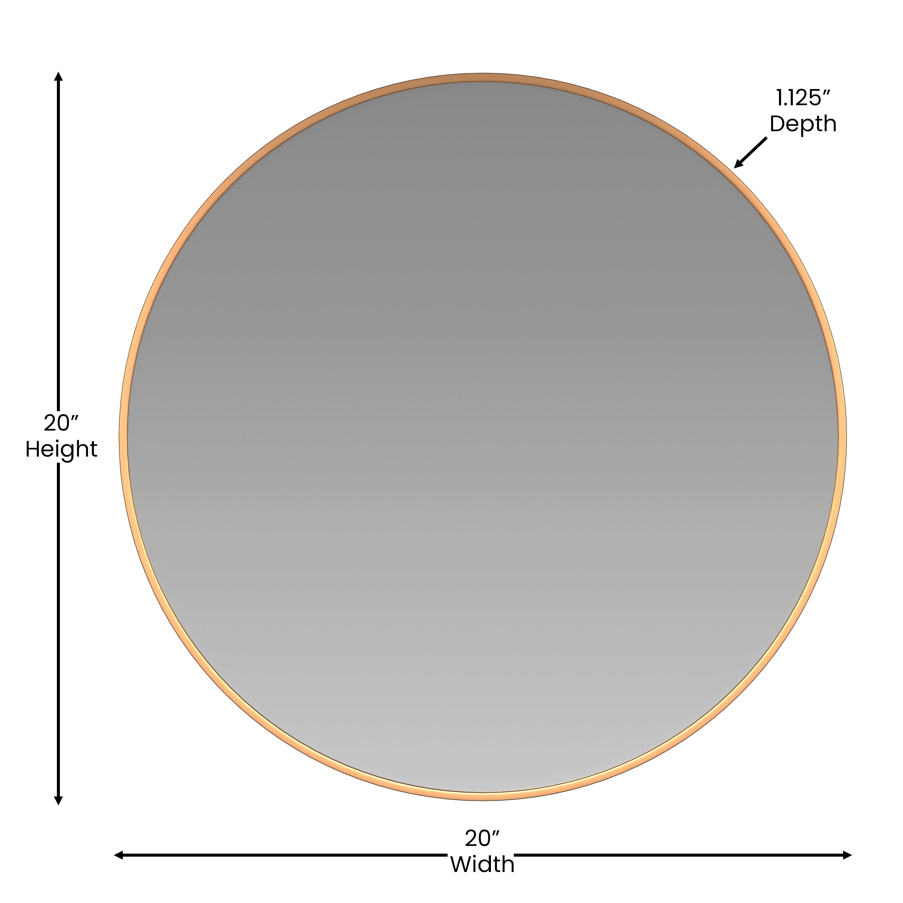 Julianne 20" Round Gold Metal Framed Wall Mirror - Large Accent Mirror for Bathroom, Vanity, Entryway, Dining Room, & Living Room