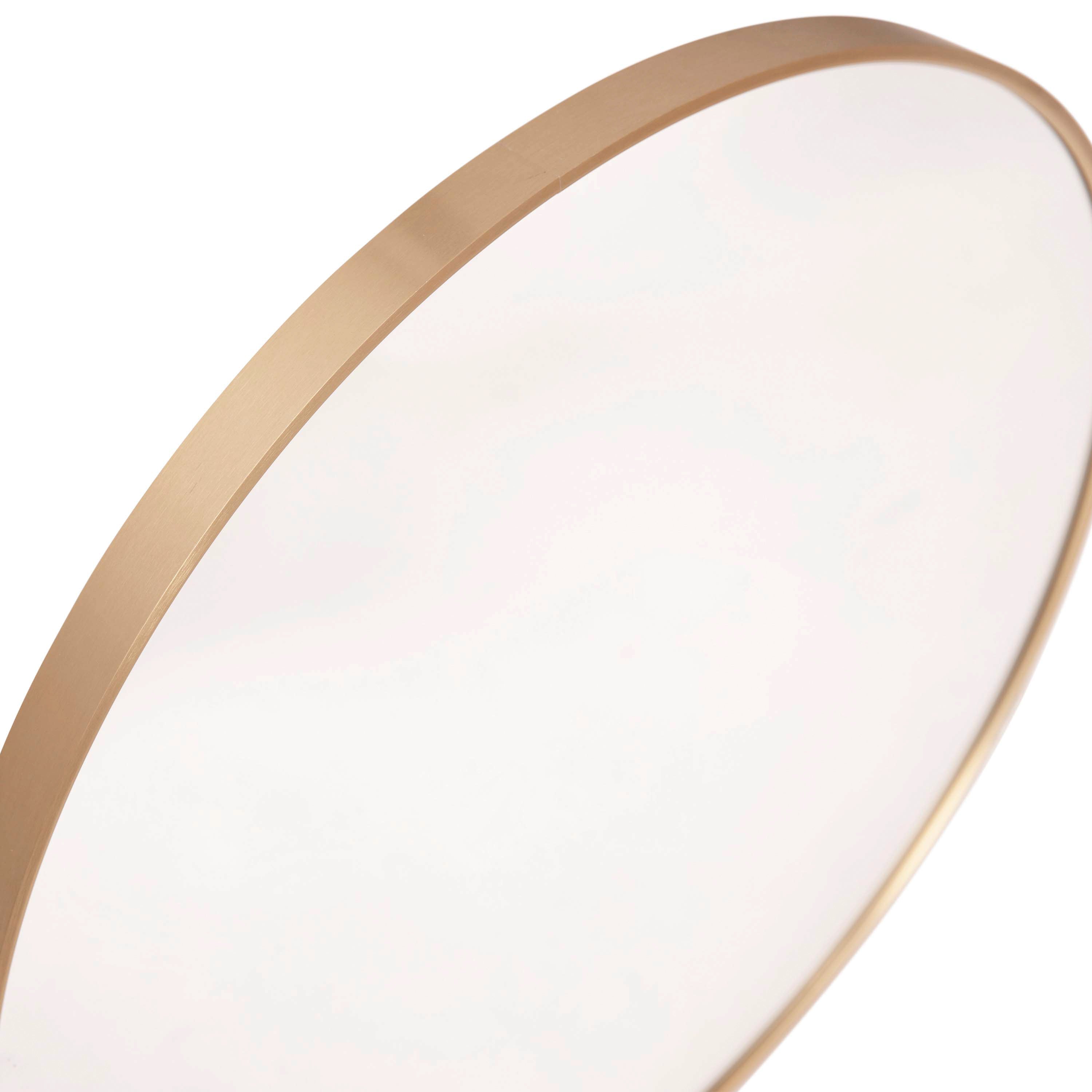 Julianne 20" Round Gold Metal Framed Wall Mirror - Large Accent Mirror for Bathroom, Vanity, Entryway, Dining Room, & Living Room