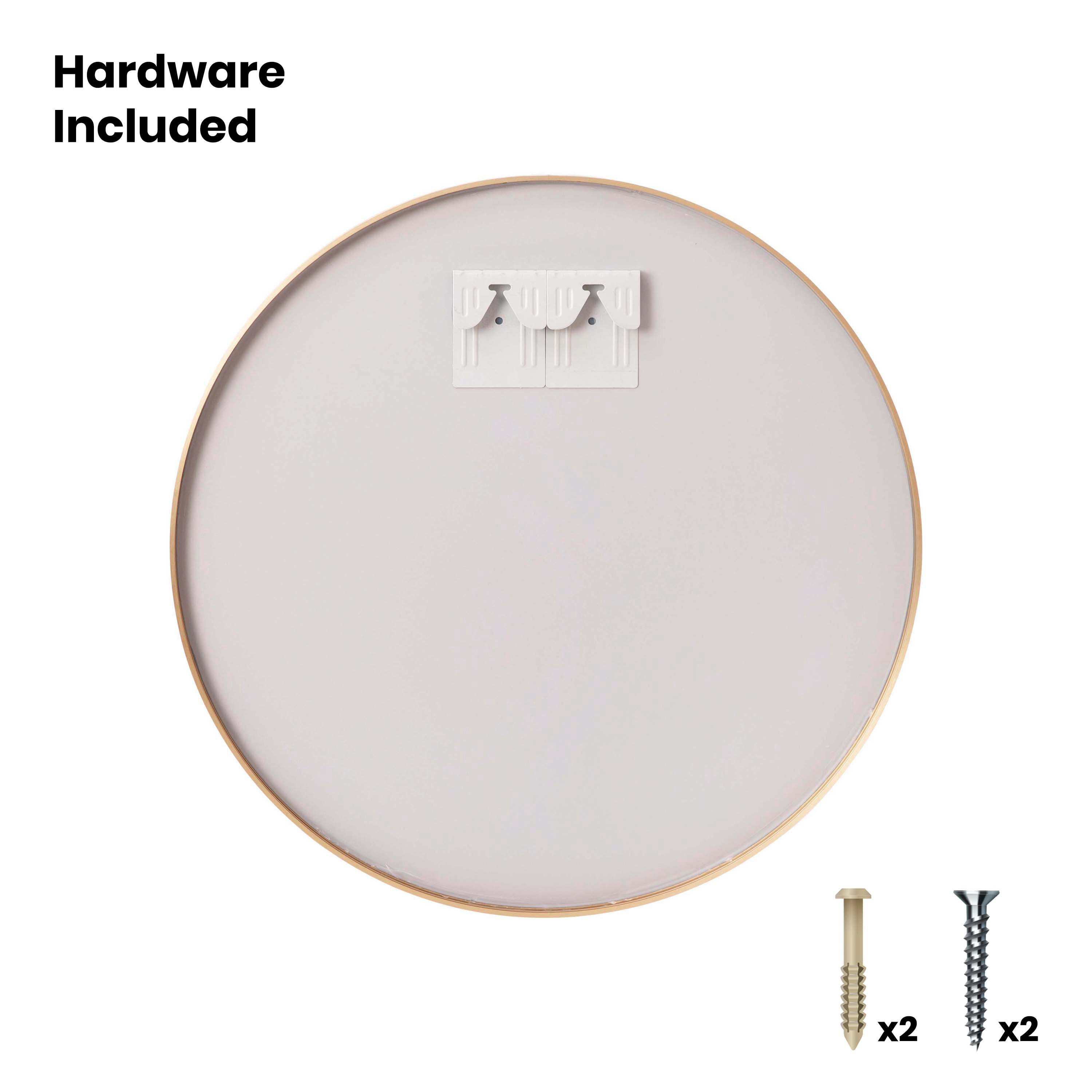 Julianne 20" Round Gold Metal Framed Wall Mirror - Large Accent Mirror for Bathroom, Vanity, Entryway, Dining Room, & Living Room