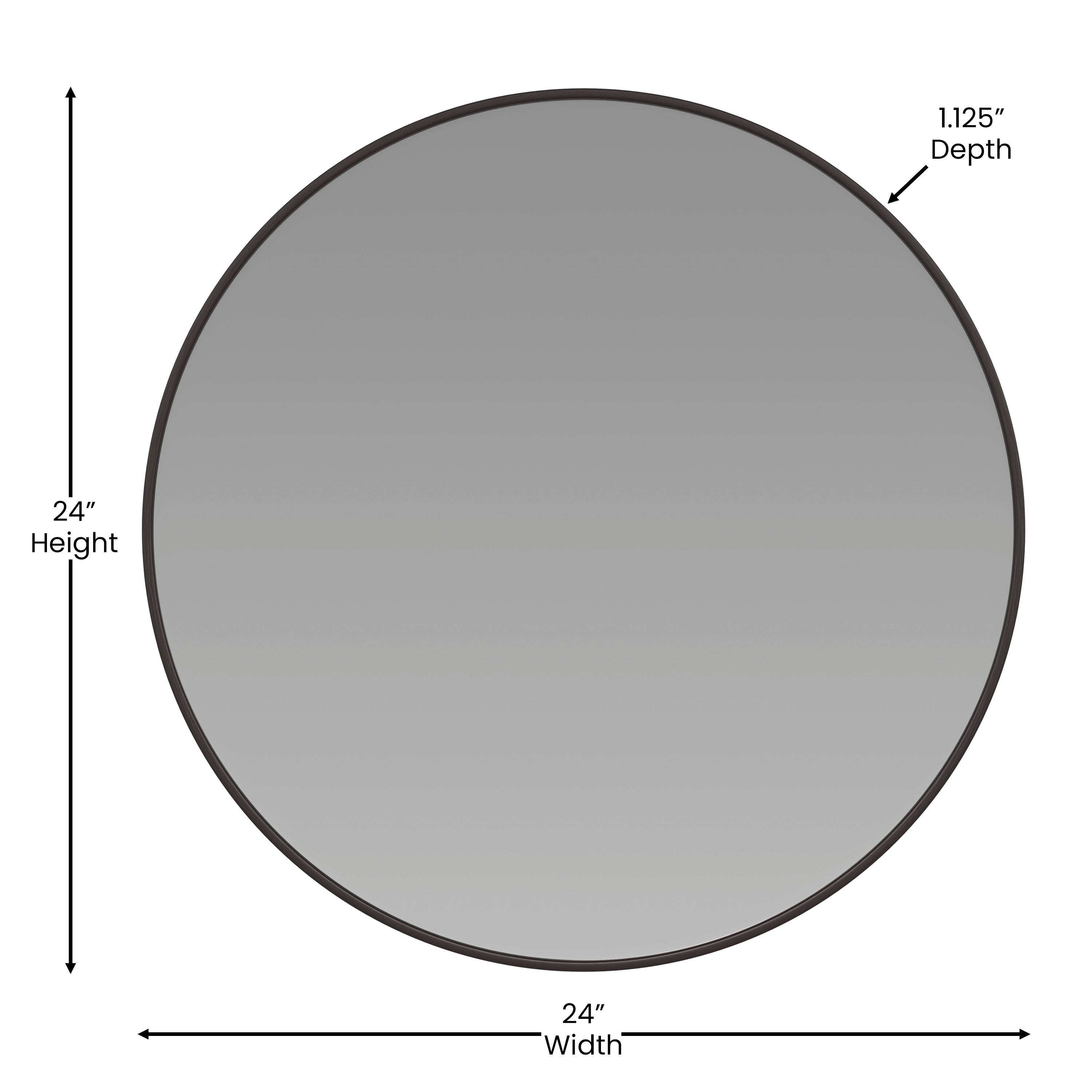 Julianne 24" Round Black Metal Framed Wall Mirror - Large Accent Mirror for Bathroom, Vanity, Entryway, Dining Room, & Living Room