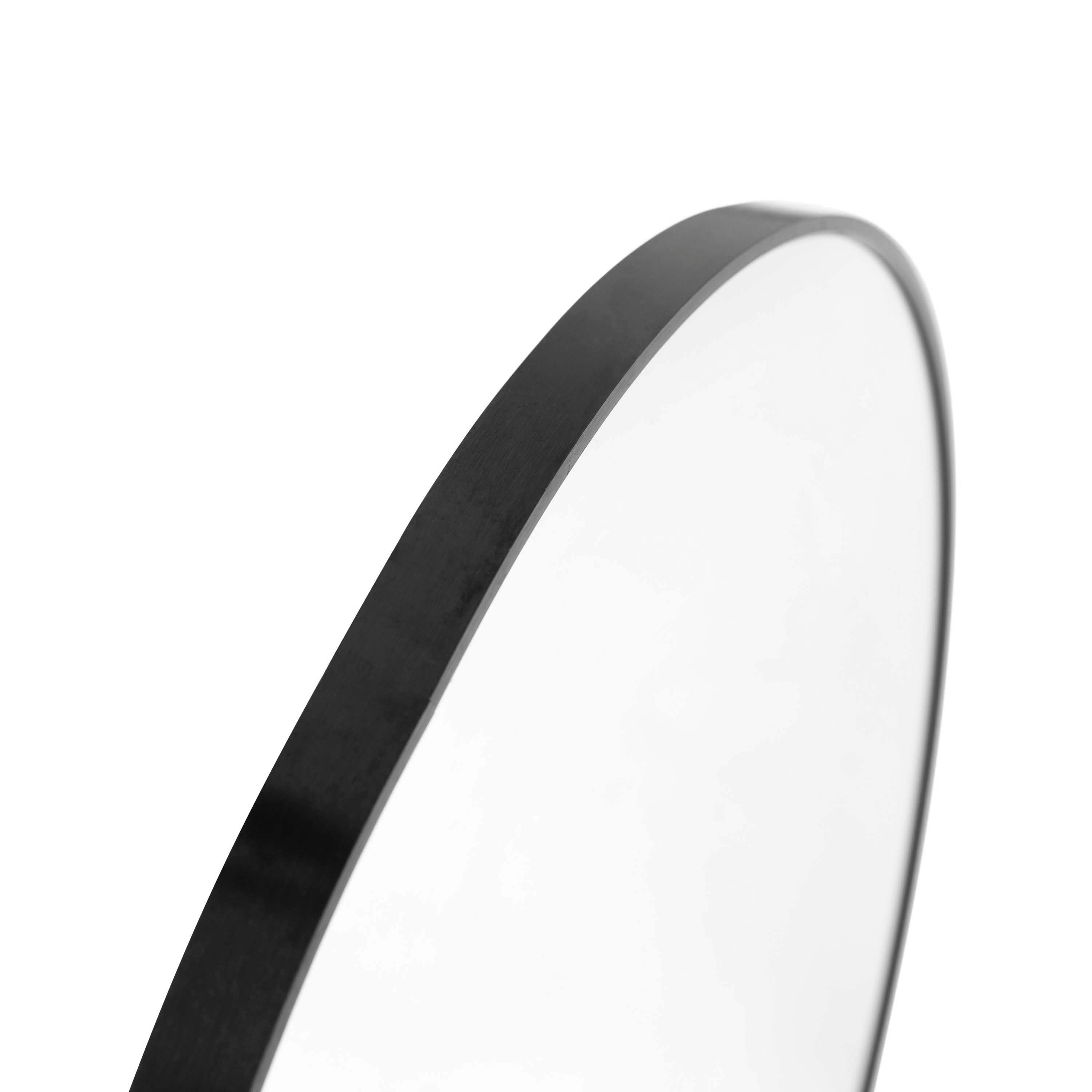 Julianne 24" Round Black Metal Framed Wall Mirror - Large Accent Mirror for Bathroom, Vanity, Entryway, Dining Room, & Living Room