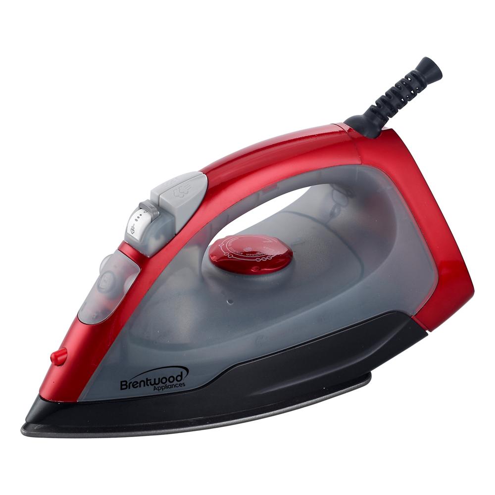 Brentwood Full Size Steam Iron with Dry Spray Function - Red Finish