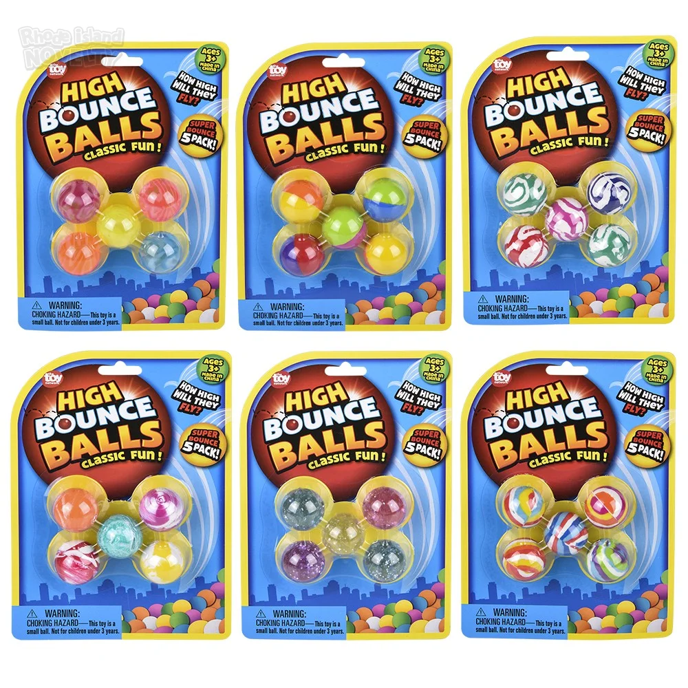 7mm) Hi-Bounce Balls Assortment-Carded,Pack of 12