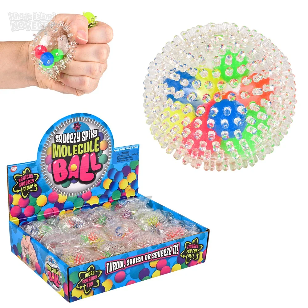 2.4" Squeezy Spiky Molecule Ball,Pack of 12