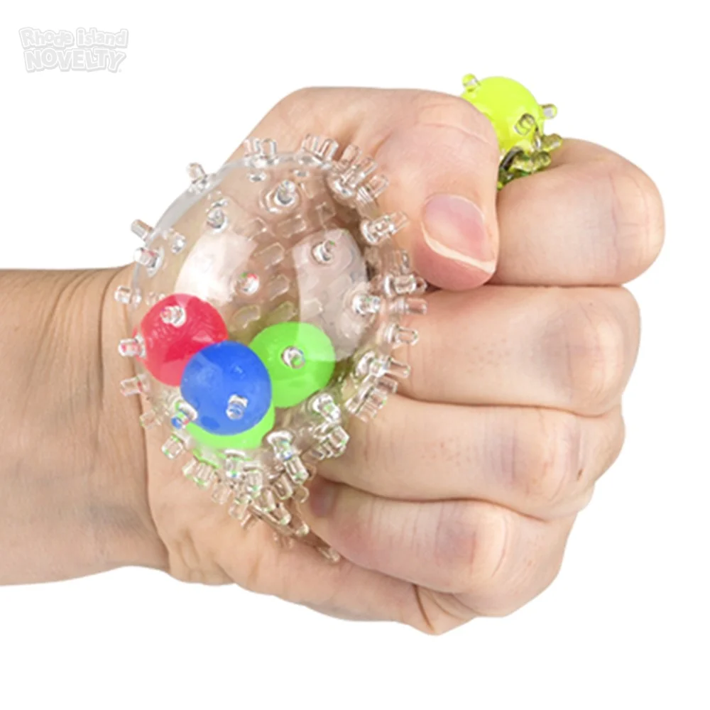 2.4" Squeezy Spiky Molecule Ball,Pack of 12