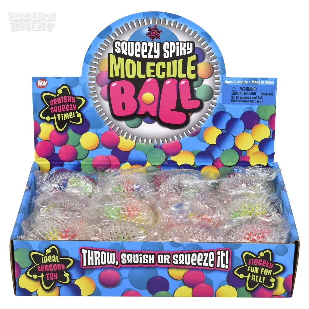 2.4" Squeezy Spiky Molecule Ball,Pack of 12