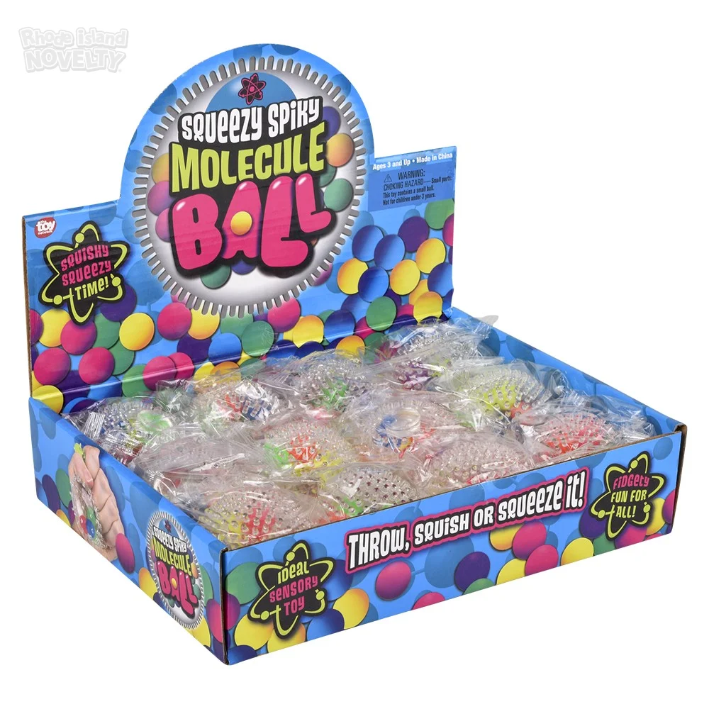 2.4" Squeezy Spiky Molecule Ball,Pack of 12