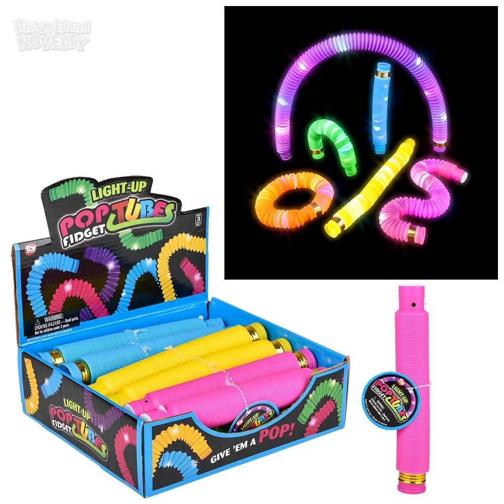 8" Light-Up Fidget Tube,Pack of 12