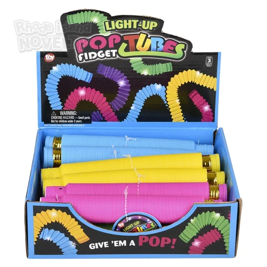 8" Light-Up Fidget Tube,Pack of 12