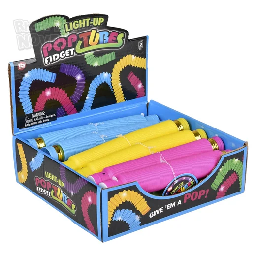 8" Light-Up Fidget Tube,Pack of 12