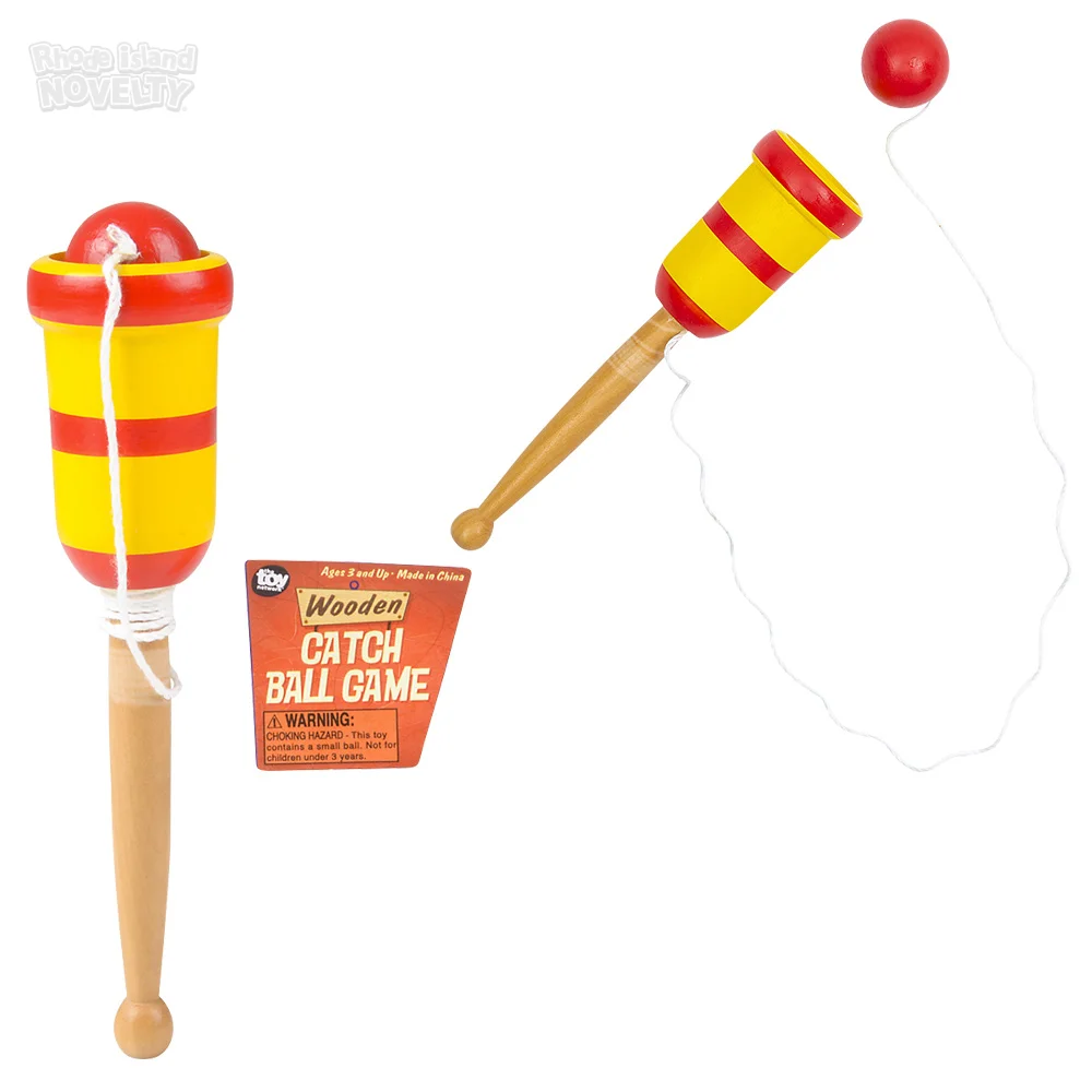 7.5" Wooden Catch Ball Game,Pack of 12