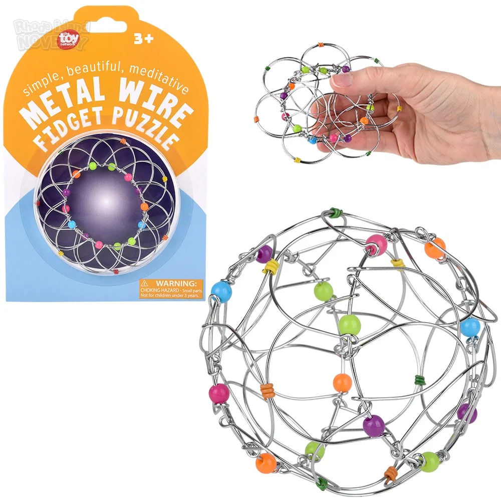 Metal Wire Fidget Puzzle 4",Pack of 12