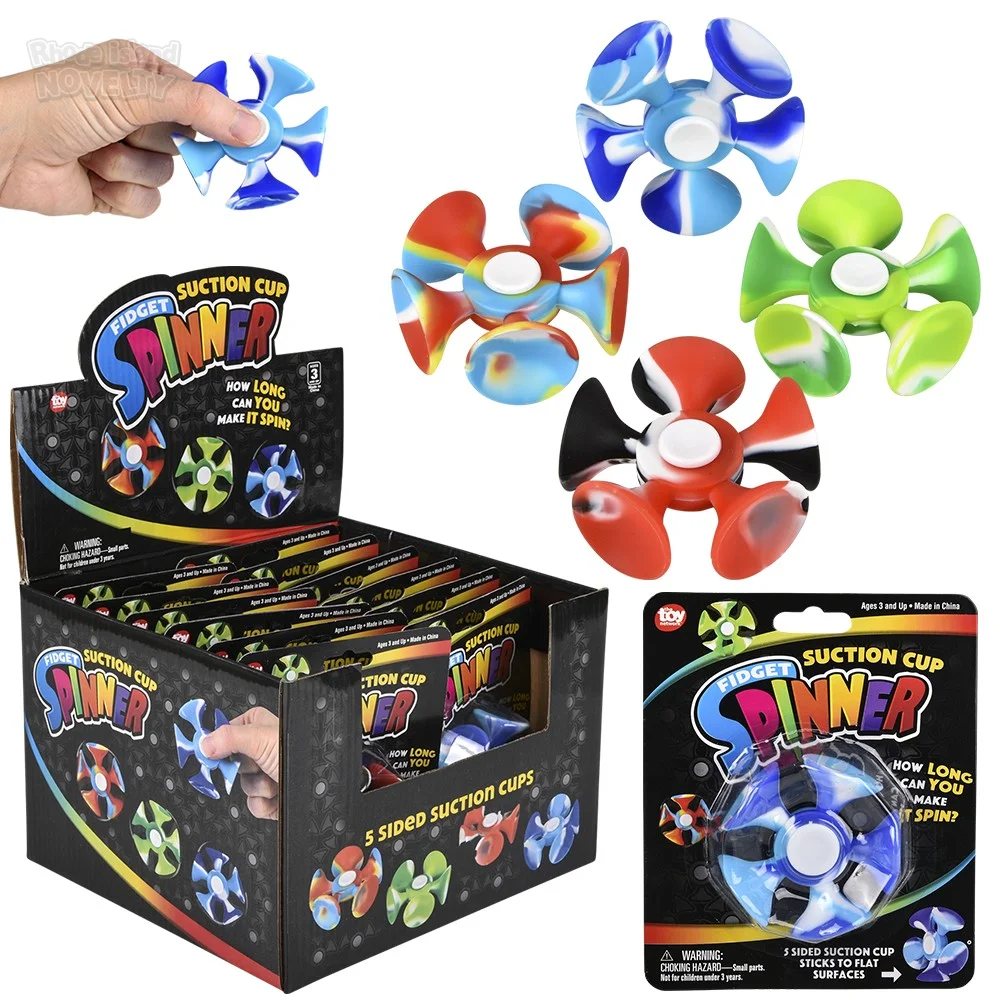 3" Suction Cup Fidget Spinner,Pack of 12
