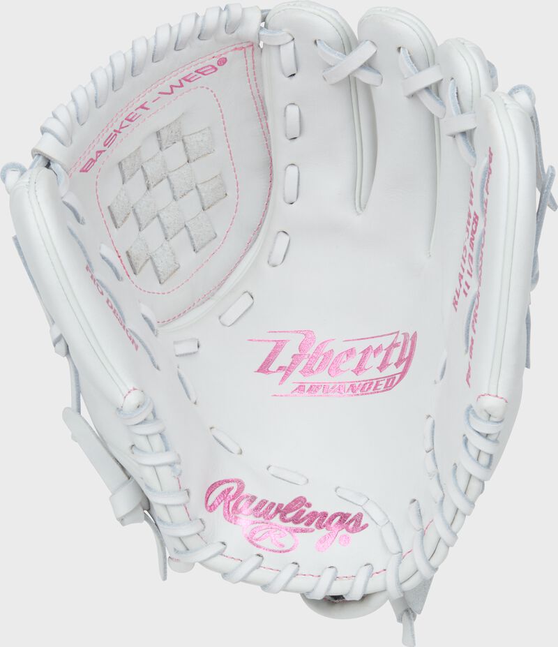 Rawlings Liberty Advanced 11.5-Inch Sofball Glove  - Right Hand Thrower - White/Pink