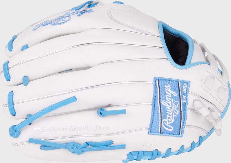 Rawlings Liberty Advanced 12-Inch Sofball Glove  - Right Hand Thrower - White/Columbia Blue