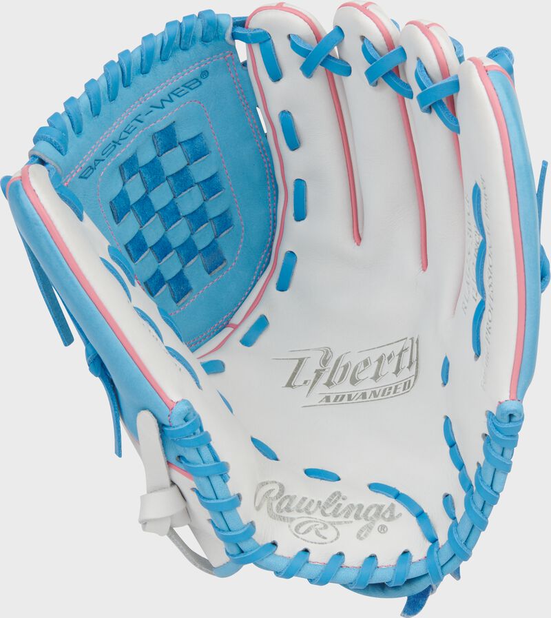 Rawlings Liberty Advanced 12.5-Inch Sofball Glove  - Right Hand Thrower - White/Columbia Blue