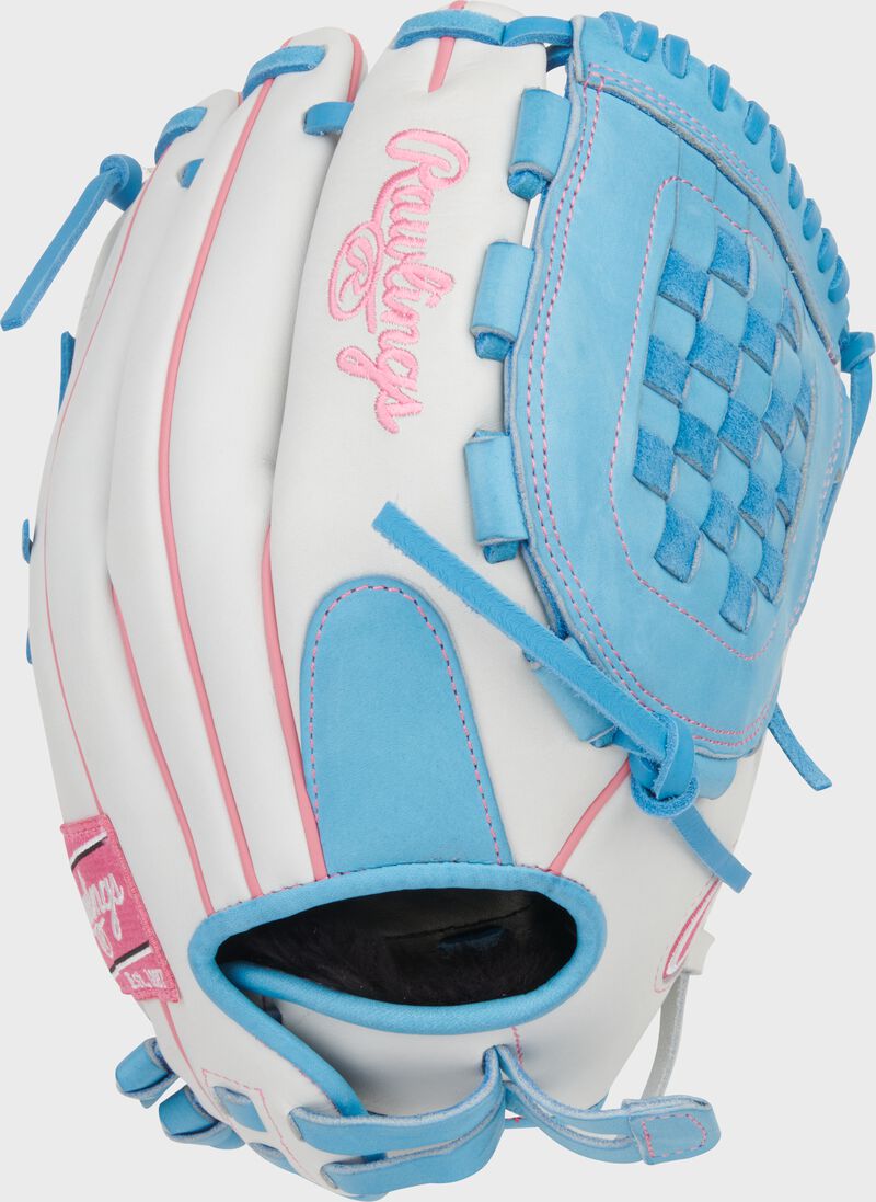 Rawlings Liberty Advanced 12.5-Inch Sofball Glove  - Right Hand Thrower - White/Columbia Blue