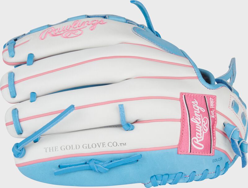Rawlings Liberty Advanced 12.5-Inch Sofball Glove  - Right Hand Thrower - White/Columbia Blue