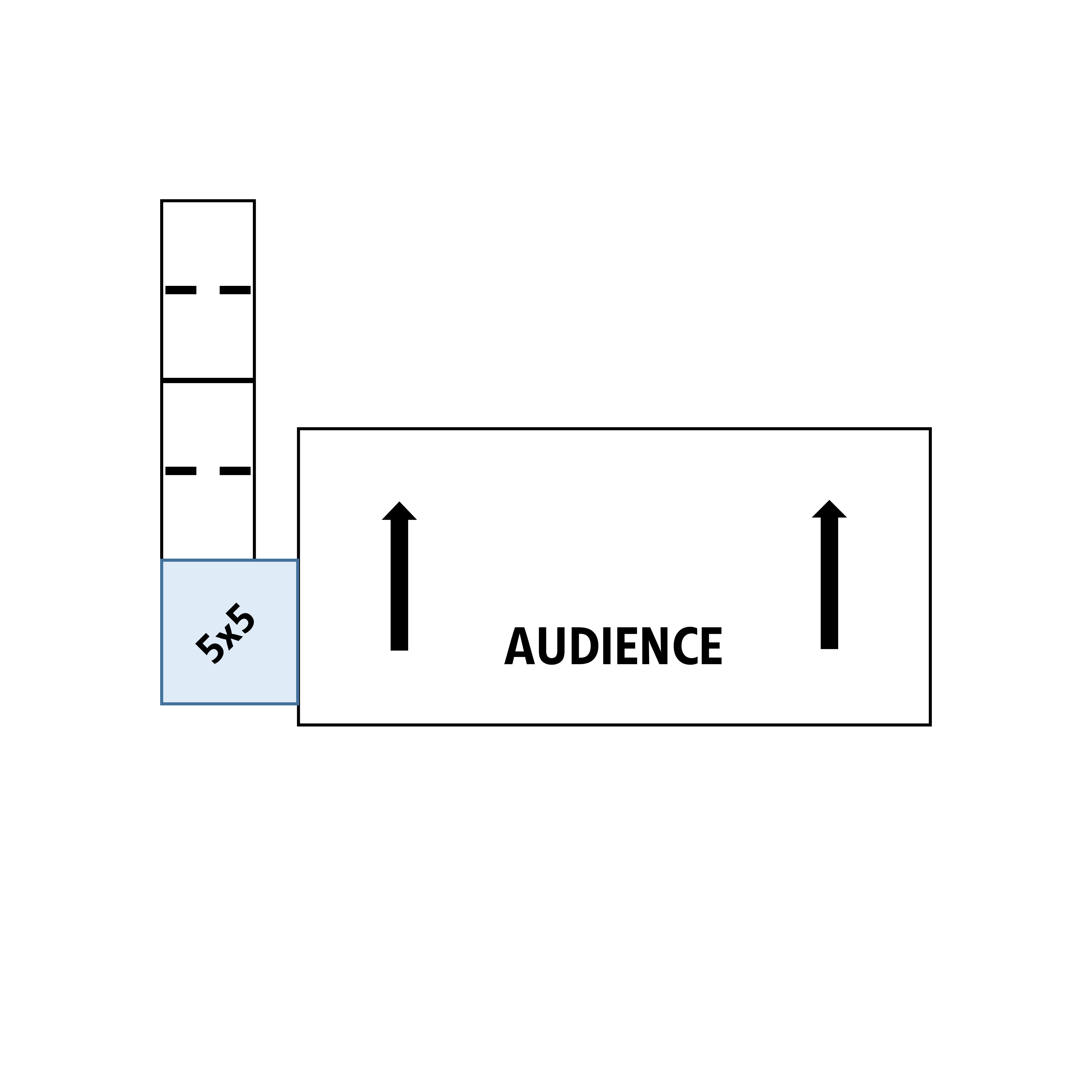 ADA Ramp, 16" Height, Option 2 - 5' x 5' Top Platform Left