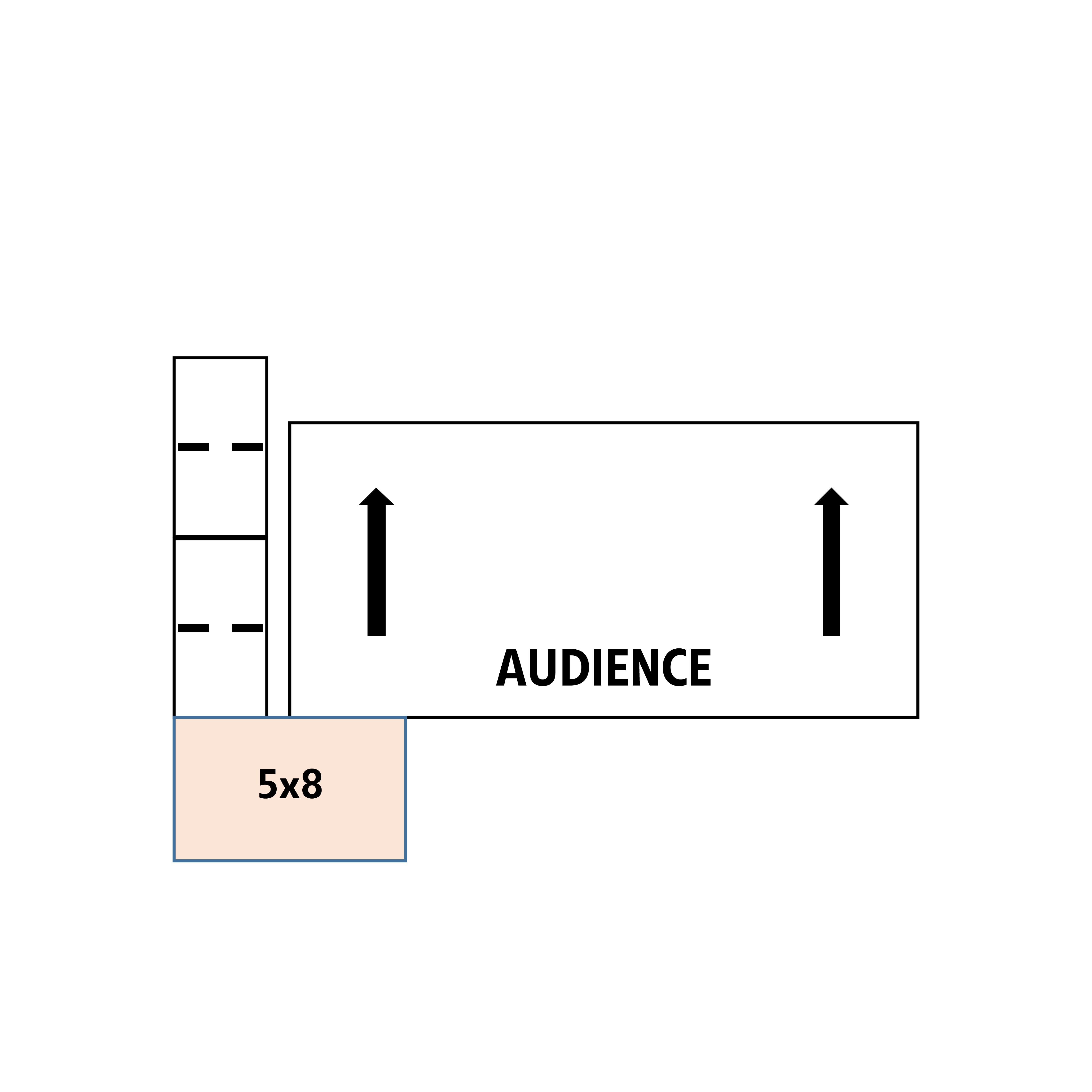 ADA Ramp, 16" Height, Option 3 - 5' x 8' Top Platform Left