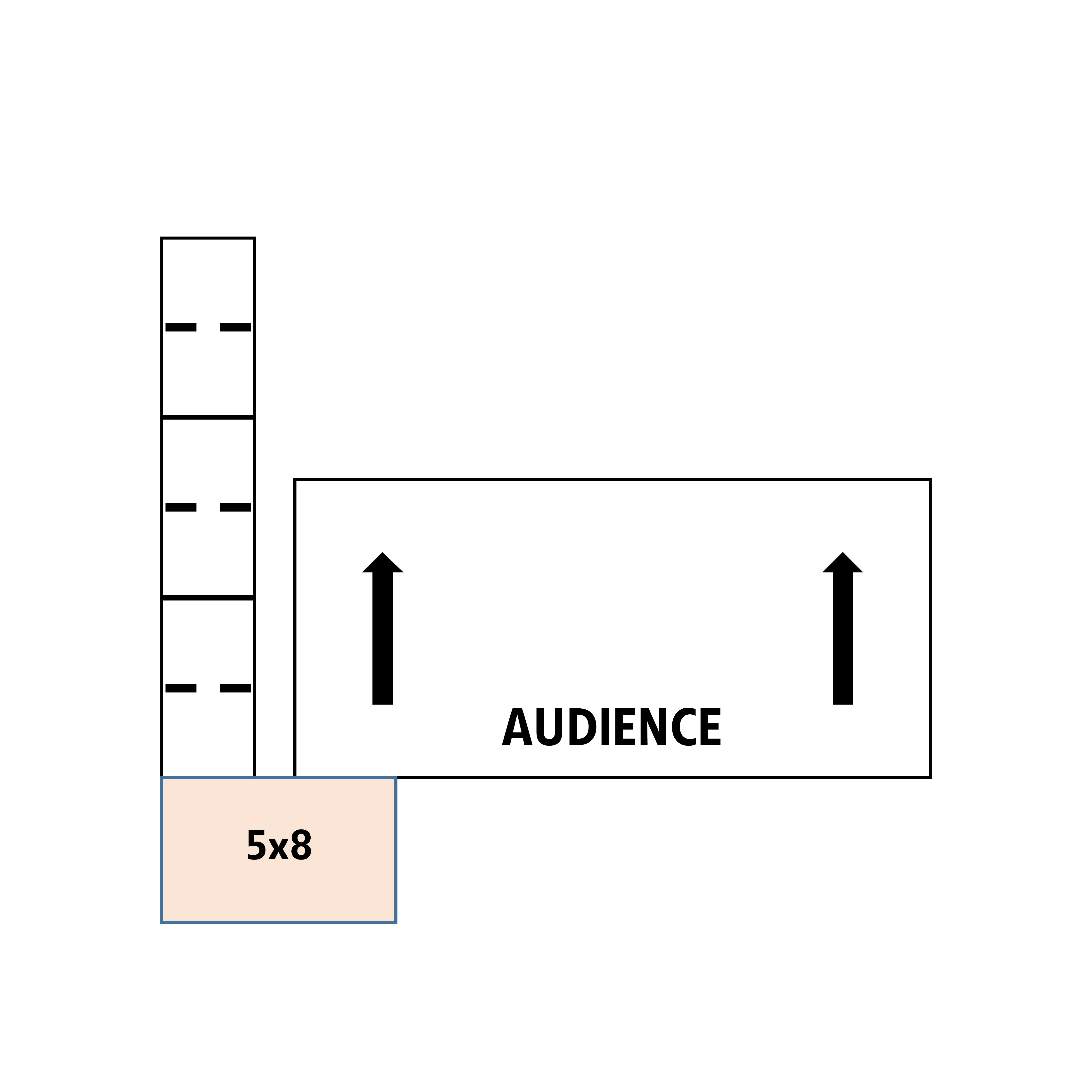 ADA Ramp, 24" Height, Option 3 - 5' x 8' Top Platform Left