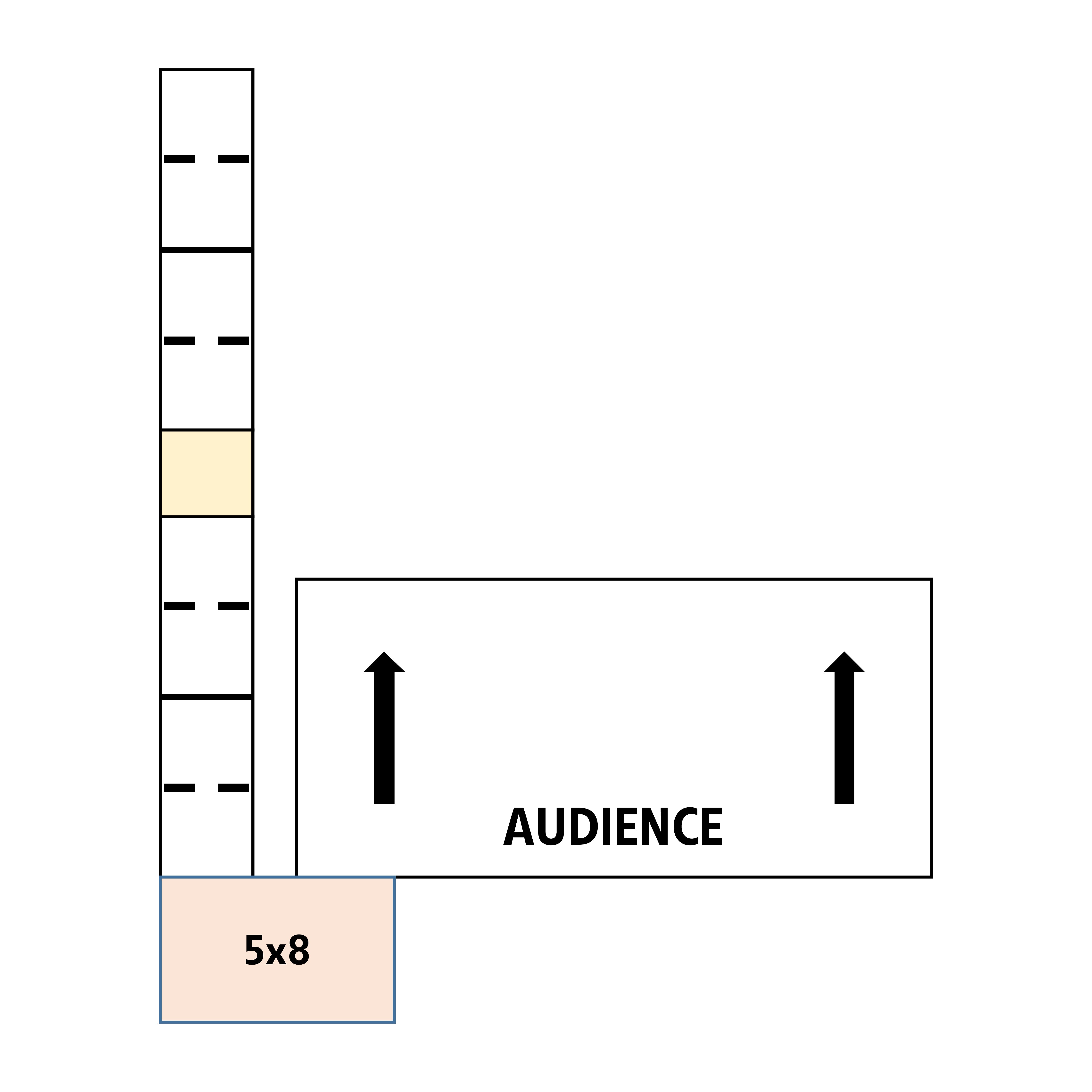 ADA Ramp, 32" Height, Option 3 - 5' x 8' Top Platform Left