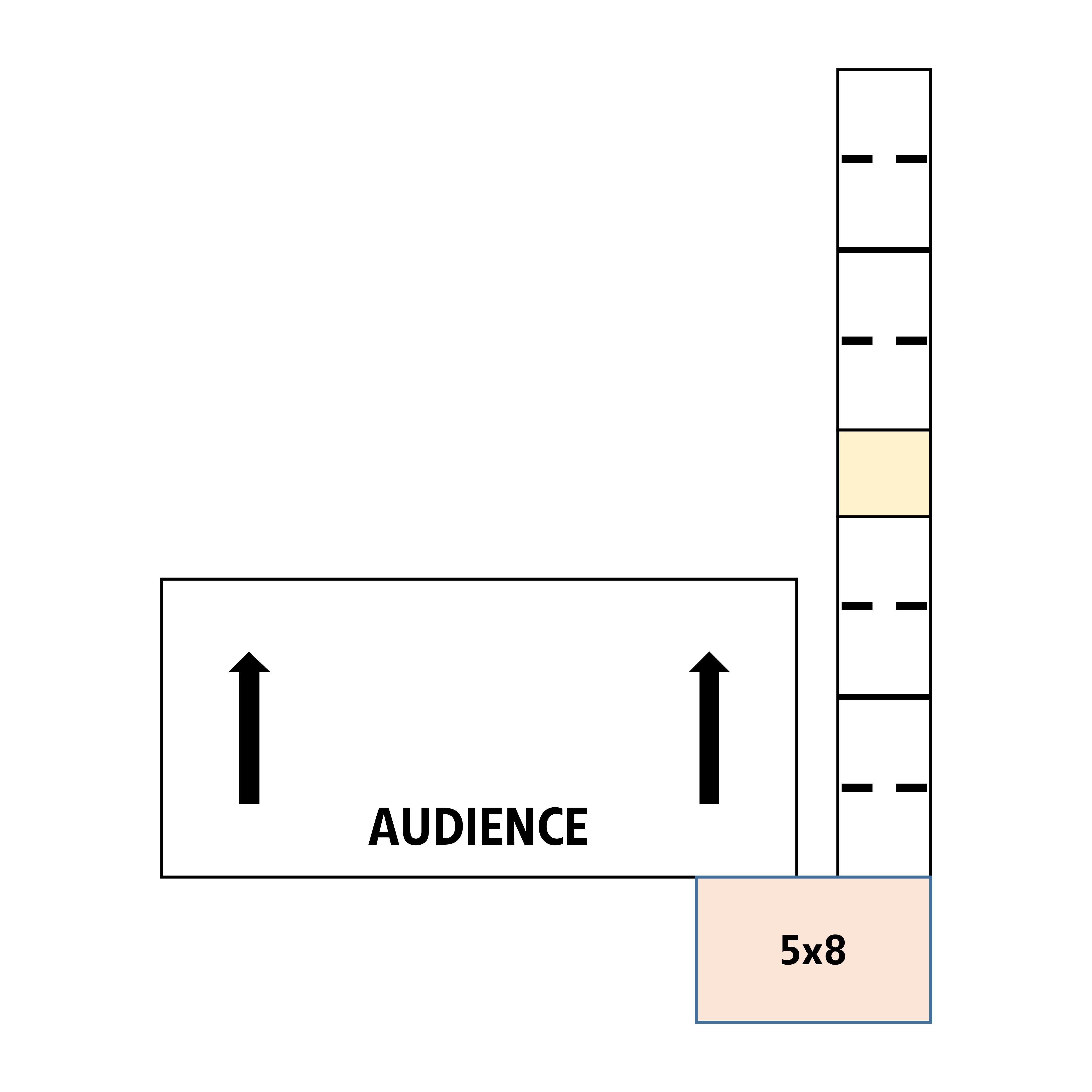 ADA Ramp, 32" Height, Option 3 - 5' x 8' Top Platform Right
