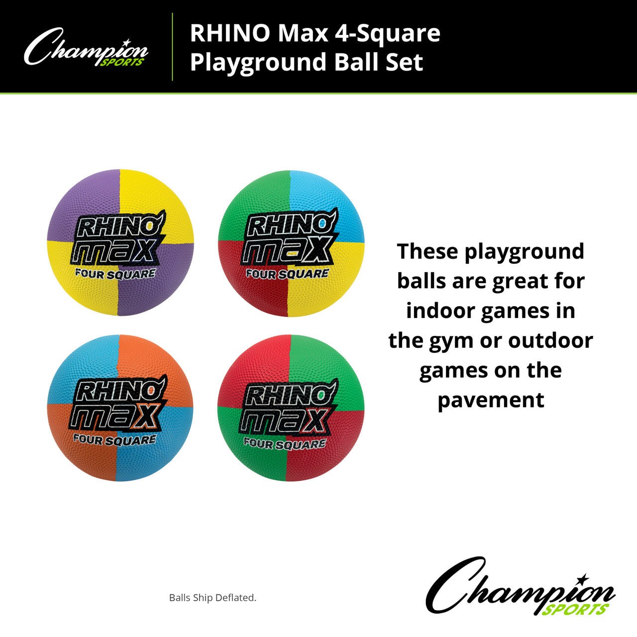 Rhino® Max 4 Square Playground Ball Set