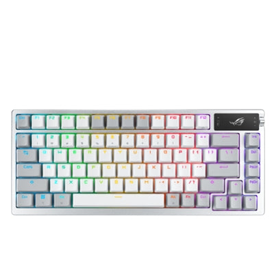ASUS - ROG Azoth 75% Wireless Mechanical Gaming Keyboard with Hot-Swappable ROG NX Snow Switches and OLED Display - White