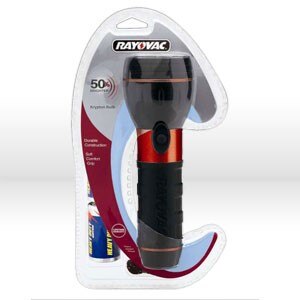 2D-BRB Ray-o-Vac Flashlight,2D,Red/Black,Krypton Bulb