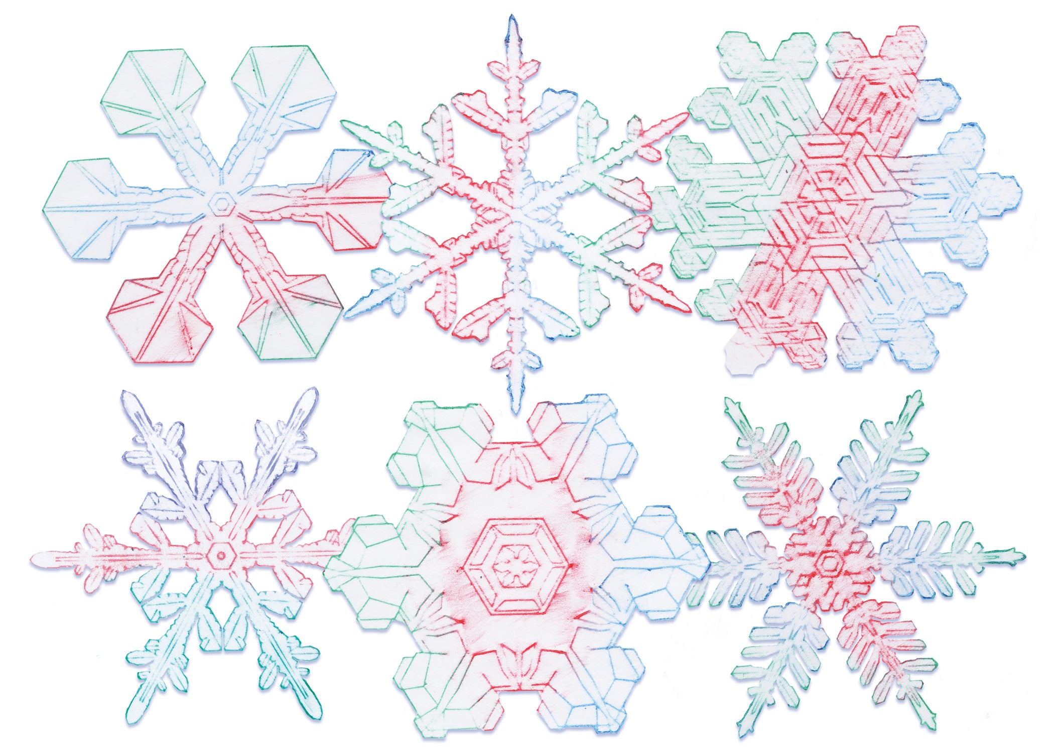 Snowflake Rubbing Plates  6/pkg