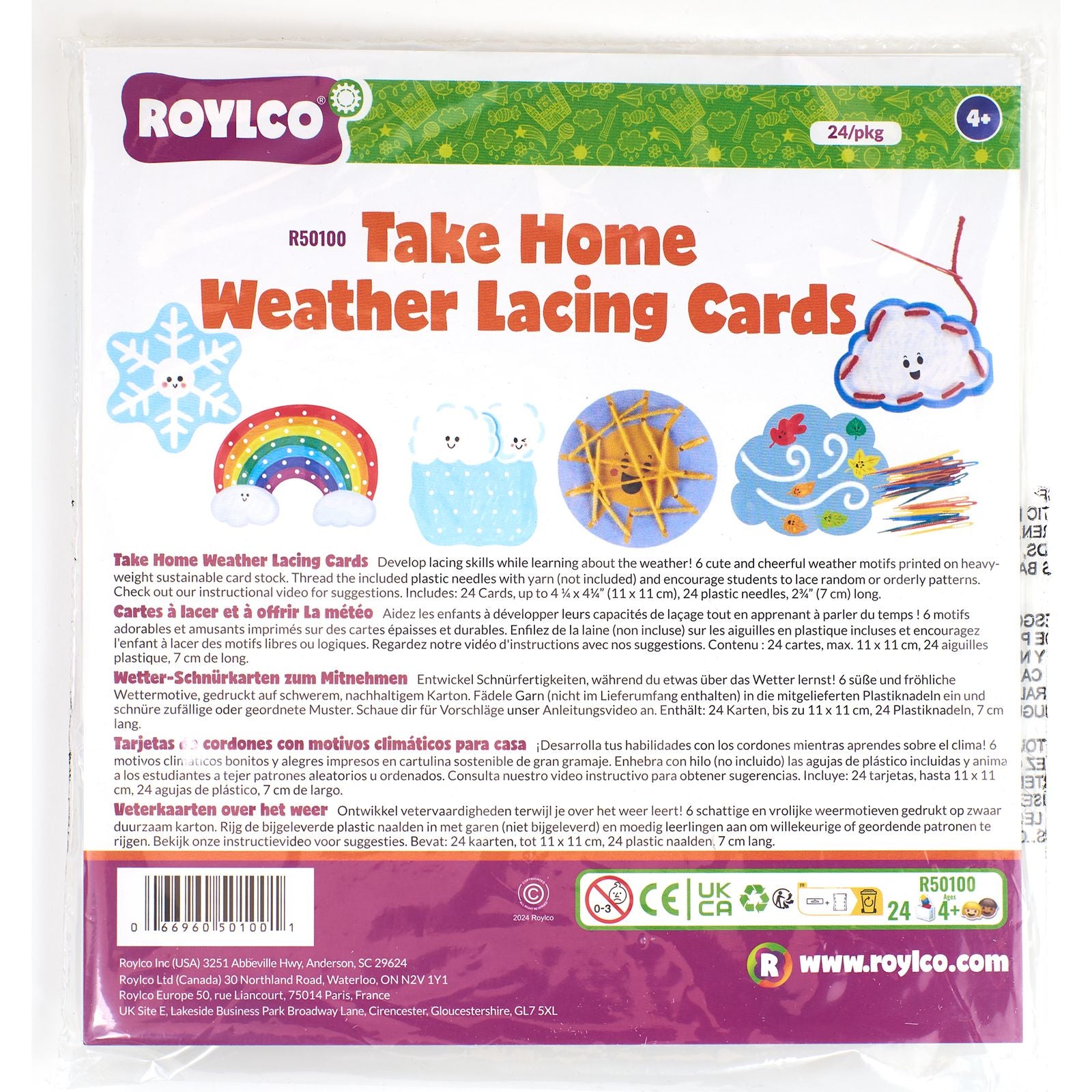 Take-Home Weather Lacing Cards