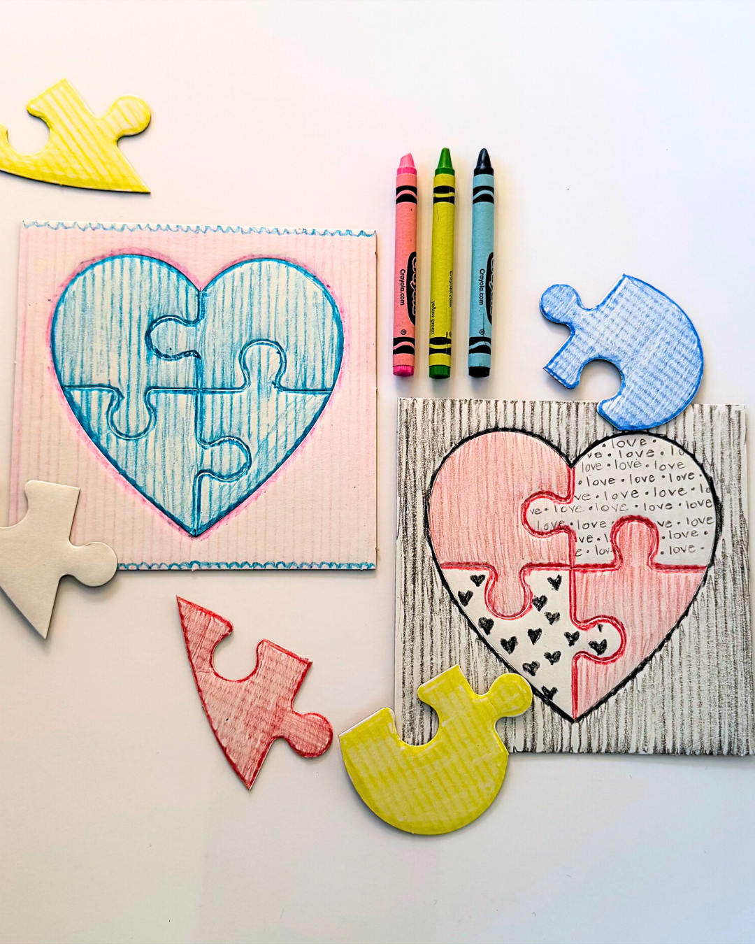 Love You to Pieces Heart Puzzles