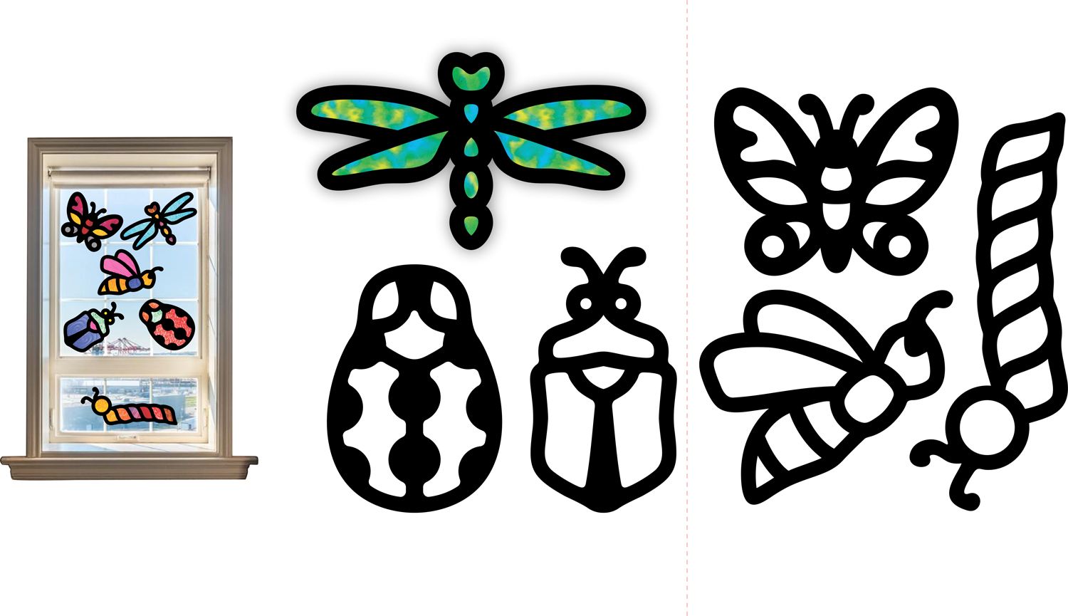 Junior Bug Stained Glass Frames 24/pkg