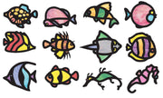 Tropical Fish Stained Glass Frames  24/pkg