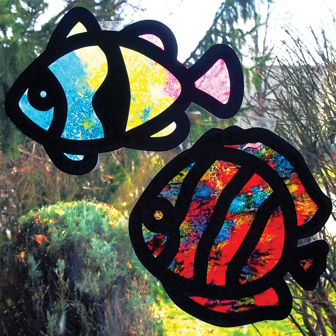 Tropical Fish Stained Glass Frames  24/pkg