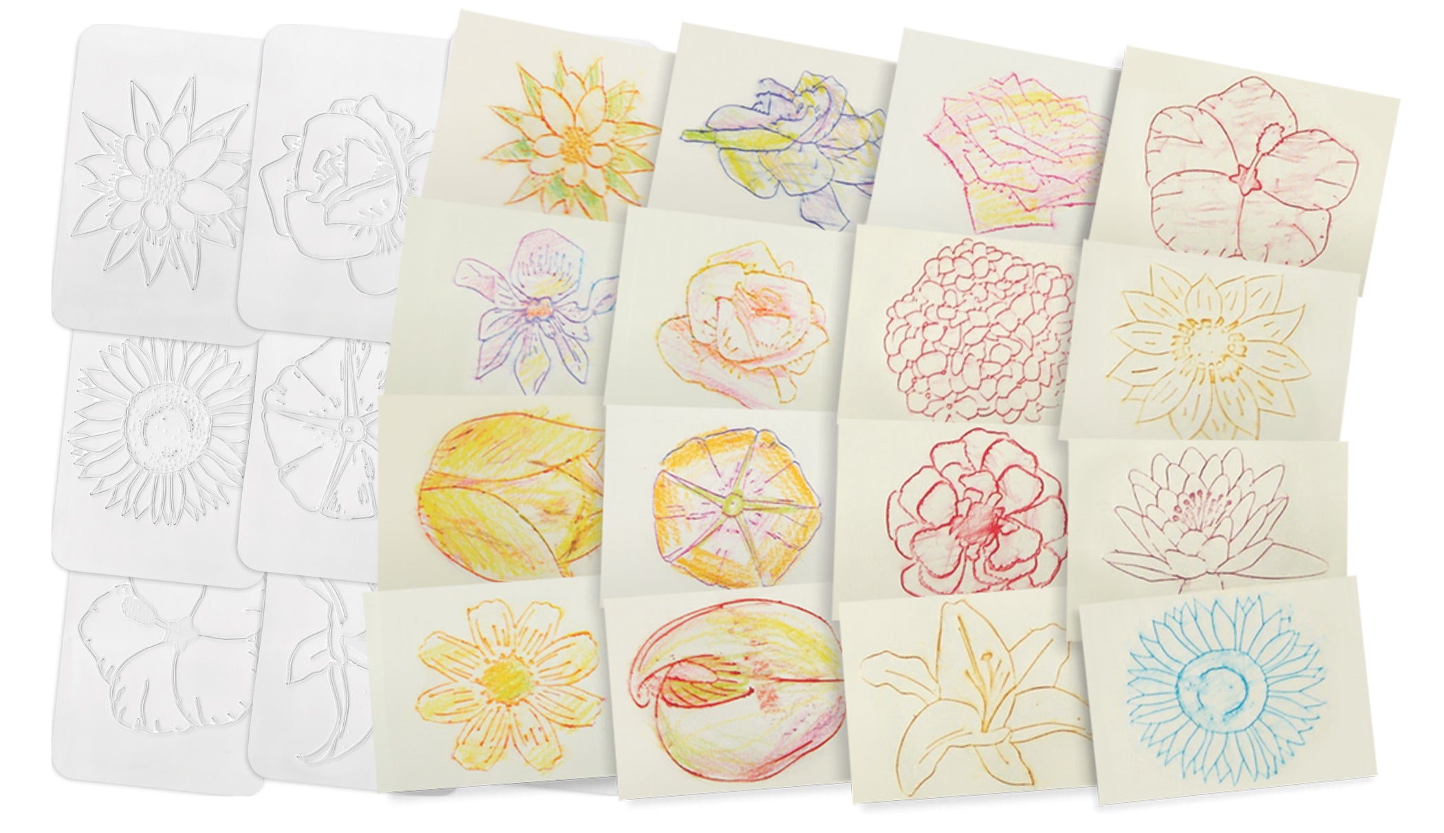 Flowers Rubbing Plates 16/pkg
