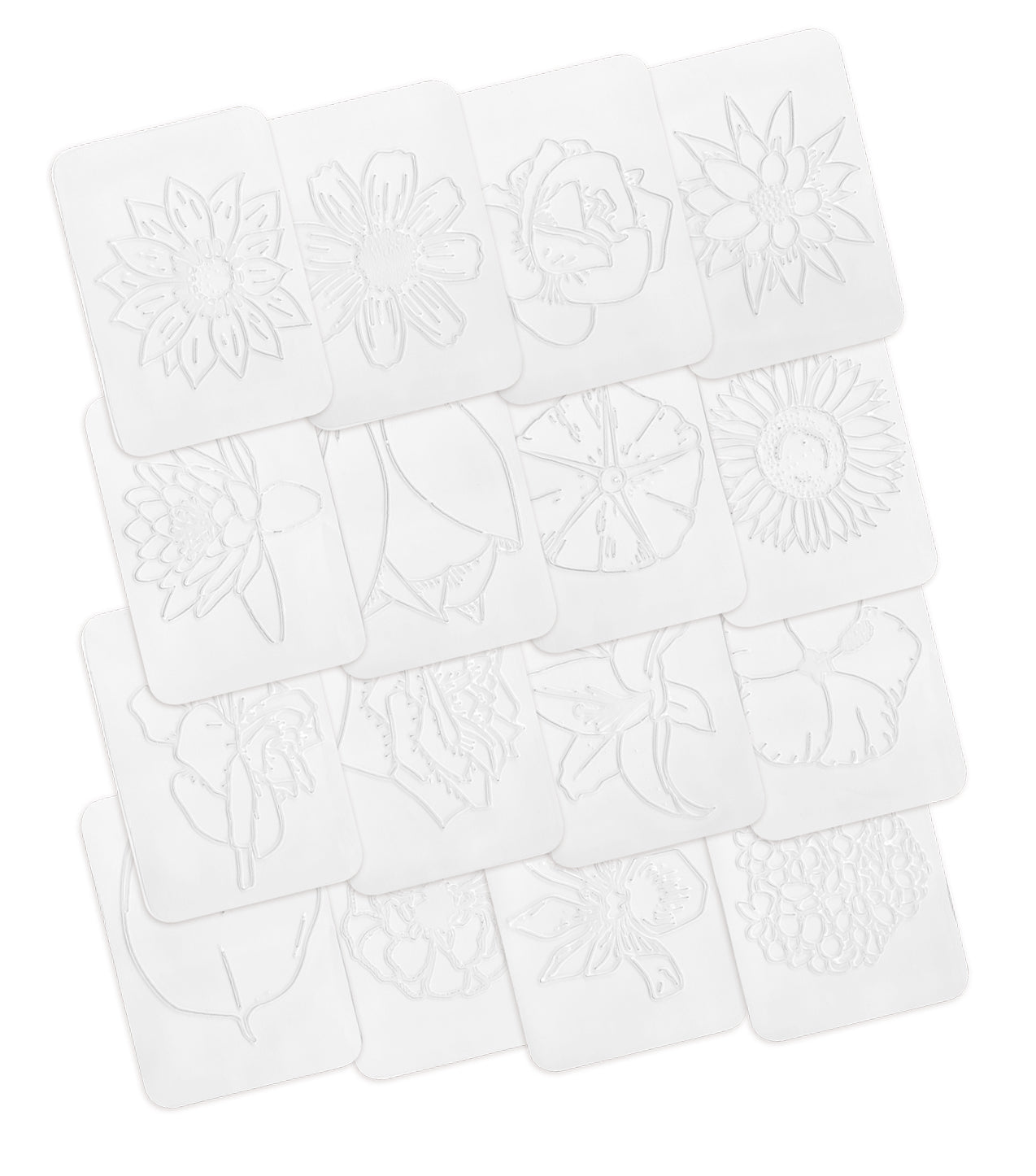 Flowers Rubbing Plates 16/pkg