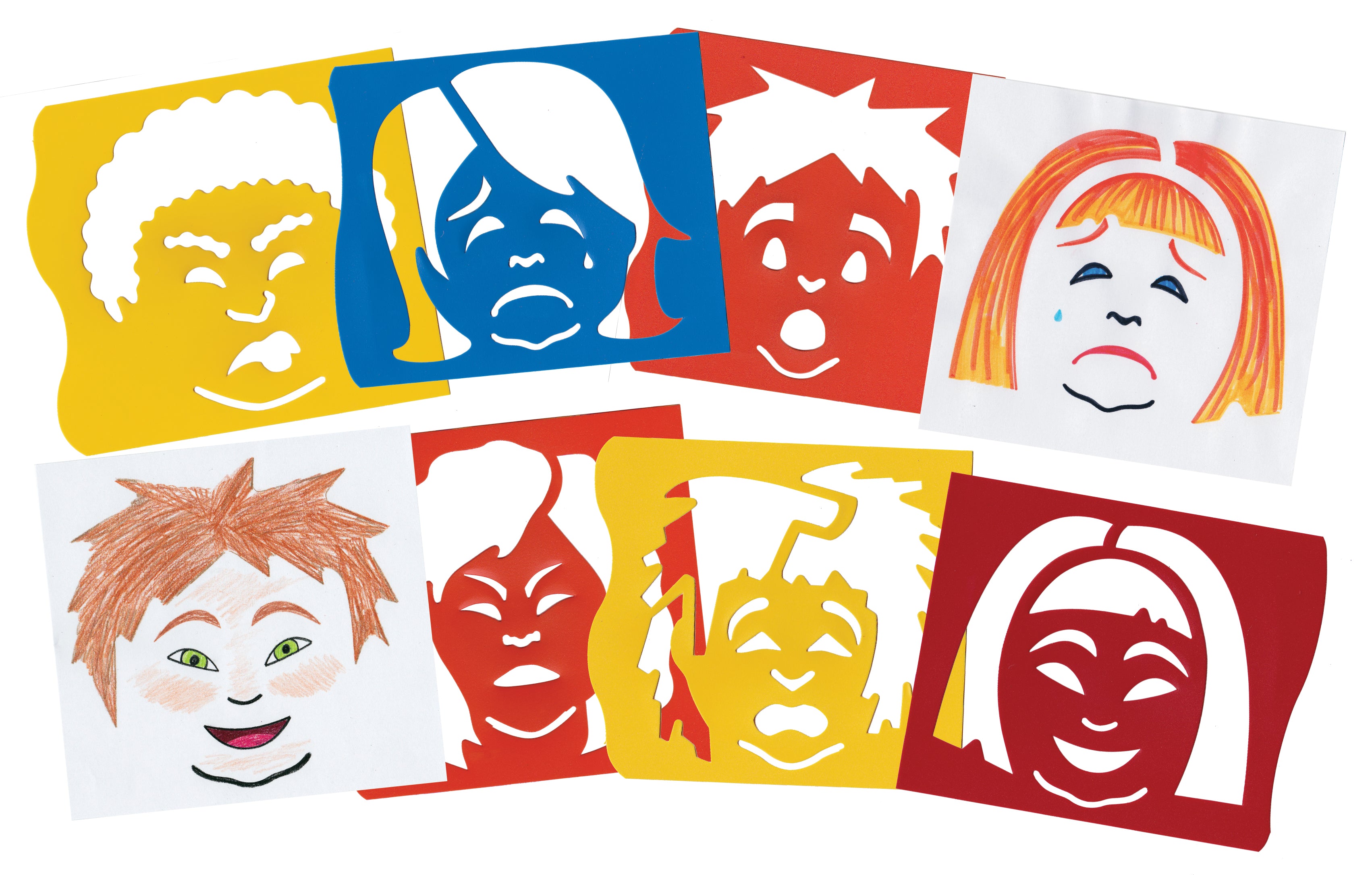 Mix & Match Emotion Stencils  6/pkg