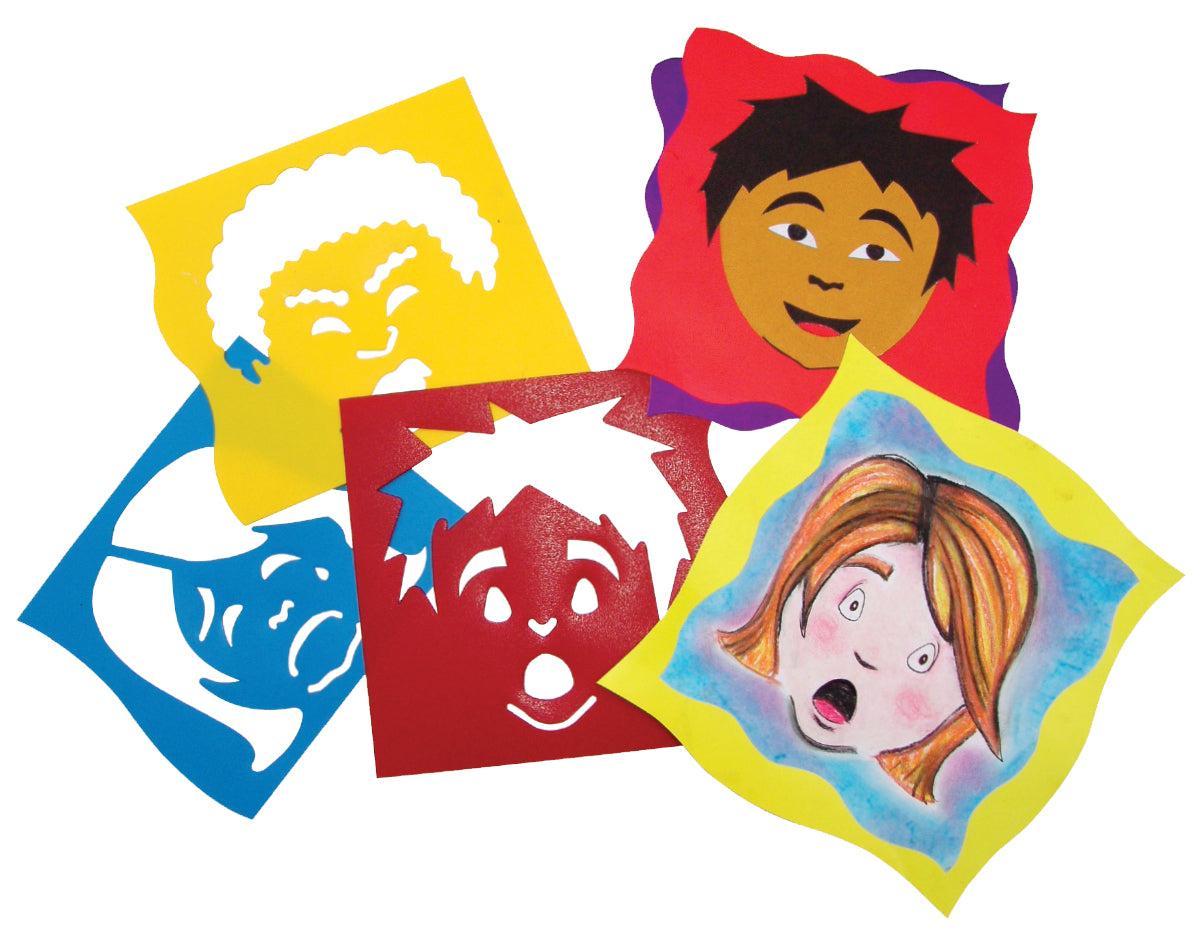 Mix & Match Emotion Stencils  6/pkg