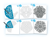 Fraction Mandalas Stencils